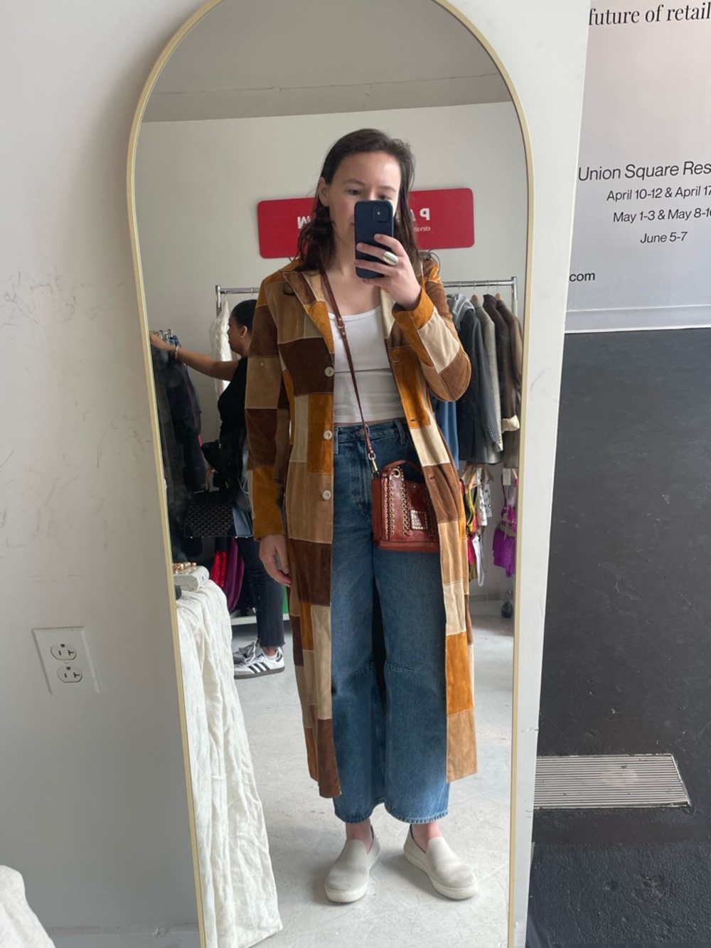 Vintage Wilsons Leather Patchwork Suede Jacket 90s - Picture 4 of 6